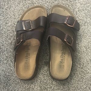Brown Double Strap Sandals